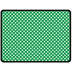  White Shamrocks On Green St  Patrick s Day Ireland Double Sided Fleece Blanket (large)  by PodArtist