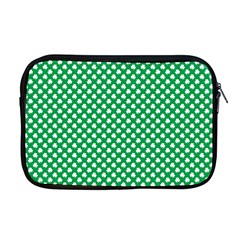  White Shamrocks On Green St  Patrick s Day Ireland Apple Macbook Pro 17  Zipper Case by PodArtist