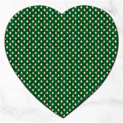 Irish Flag Green White Orange On Green St  Patrick s Day Ireland Jigsaw Puzzle (heart) by PodArtist