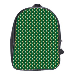 Irish Flag Green White Orange On Green St  Patrick s Day Ireland School Bag (xl) by PodArtist