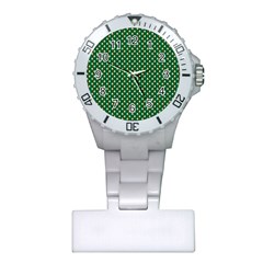 Irish Flag Green White Orange On Green St  Patrick s Day Ireland Plastic Nurses Watch by PodArtist