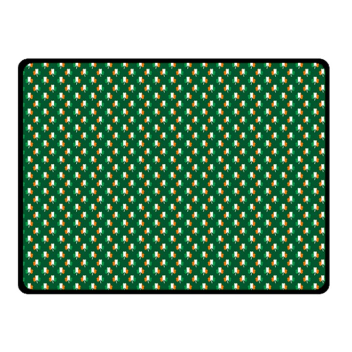 Irish Flag Green White Orange on Green St. Patrick s Day Ireland Double Sided Fleece Blanket (Small) 