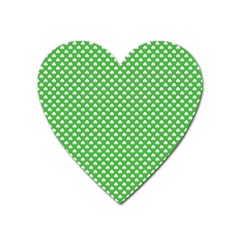 White Heart-shaped Clover On Green St  Patrick s Day Heart Magnet by PodArtist