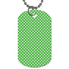 White Heart-shaped Clover On Green St  Patrick s Day Dog Tag (two Sides) by PodArtist