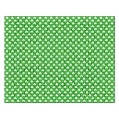 White Heart-shaped Clover On Green St  Patrick s Day Rectangular Jigsaw Puzzl by PodArtist