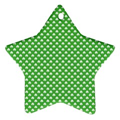 White Heart-shaped Clover On Green St  Patrick s Day Star Ornament (two Sides) by PodArtist