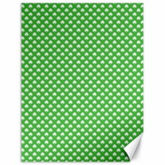 White Heart-shaped Clover On Green St  Patrick s Day Canvas 18  X 24   by PodArtist