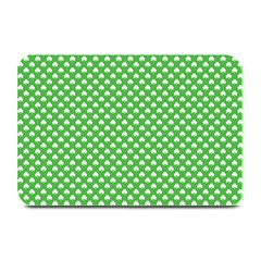 White Heart-shaped Clover On Green St  Patrick s Day Plate Mats by PodArtist