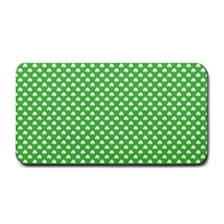 White Heart-Shaped Clover on Green St. Patrick s Day Medium Bar Mats