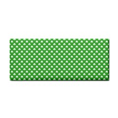 White Heart-shaped Clover On Green St  Patrick s Day Cosmetic Storage Cases by PodArtist