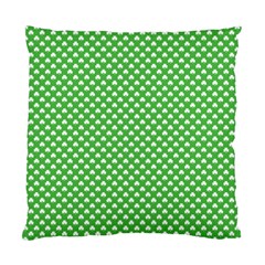 White Heart-shaped Clover On Green St  Patrick s Day Standard Cushion Case (one Side) by PodArtist