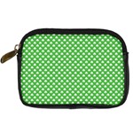 White Heart-Shaped Clover on Green St. Patrick s Day Digital Camera Cases Front