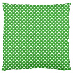 White Heart-shaped Clover On Green St  Patrick s Day Standard Flano Cushion Case (one Side) by PodArtist