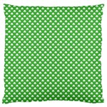 White Heart-Shaped Clover on Green St. Patrick s Day Large Flano Cushion Case (One Side) Front