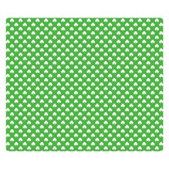 White Heart-shaped Clover On Green St  Patrick s Day Double Sided Flano Blanket (small)  by PodArtist