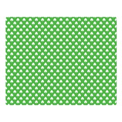 White Heart-shaped Clover On Green St  Patrick s Day Double Sided Flano Blanket (large)  by PodArtist