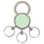 Green Heart-Shaped Clover on White St. Patrick s Day 3-Ring Key Chains Front