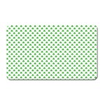 Green Heart-Shaped Clover on White St. Patrick s Day Magnet (Rectangular) Front