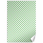 Green Heart-Shaped Clover on White St. Patrick s Day Canvas 12  x 18   11.88 x17.36  Canvas - 1