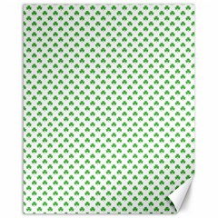 Green Heart-shaped Clover On White St  Patrick s Day Canvas 16  X 20   by PodArtist