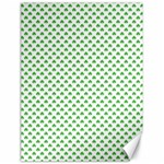 Green Heart-Shaped Clover on White St. Patrick s Day Canvas 18  x 24   17.8 x23.08  Canvas - 1