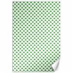 Green Heart-Shaped Clover on White St. Patrick s Day Canvas 24  x 36  23.35 x34.74  Canvas - 1