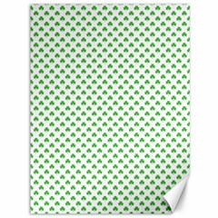 Green Heart-shaped Clover On White St  Patrick s Day Canvas 36  X 48   by PodArtist