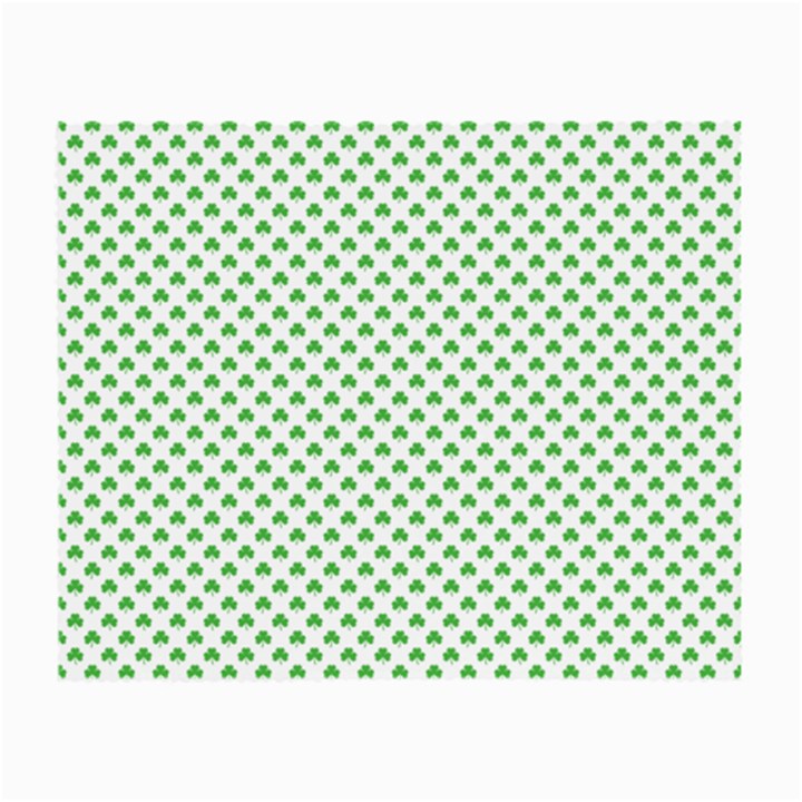 Green Heart-Shaped Clover on White St. Patrick s Day Small Glasses Cloth (2-Side)