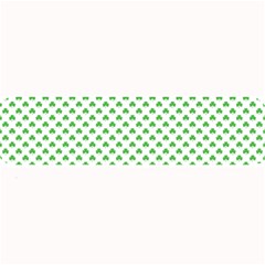 Green Heart-shaped Clover On White St  Patrick s Day Large Bar Mats by PodArtist