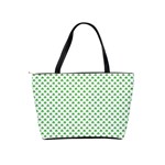 Green Heart-Shaped Clover on White St. Patrick s Day Shoulder Handbags Back