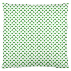 Green Heart-shaped Clover On White St  Patrick s Day Large Cushion Case (one Side) by PodArtist