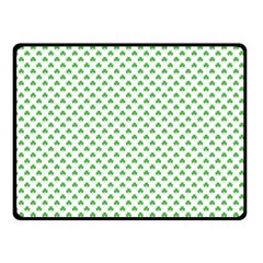 Green Heart-shaped Clover On White St  Patrick s Day Double Sided Fleece Blanket (small)  by PodArtist