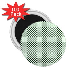 Shamrock 2-tone Green On White St Patrick’s Day Clover 2 25  Magnets (100 Pack)  by PodArtist