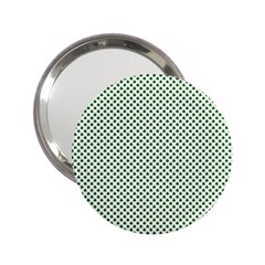 Shamrock 2-tone Green On White St Patrick’s Day Clover 2 25  Handbag Mirrors by PodArtist