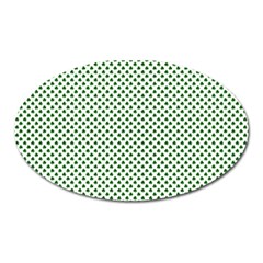 Shamrock 2-tone Green On White St Patrick’s Day Clover Oval Magnet by PodArtist