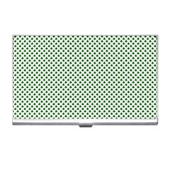 Shamrock 2-tone Green On White St Patrick’s Day Clover Business Card Holders by PodArtist