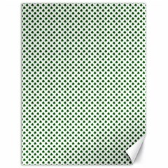 Shamrock 2-tone Green On White St Patrick’s Day Clover Canvas 18  X 24   by PodArtist