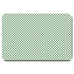 Shamrock 2-tone Green On White St Patrick’s Day Clover Large Doormat  by PodArtist