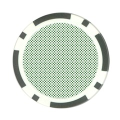 Shamrock 2-tone Green On White St Patrick’s Day Clover Poker Chip Card Guard by PodArtist