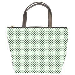 Shamrock 2-tone Green On White St Patrick’s Day Clover Bucket Bags by PodArtist