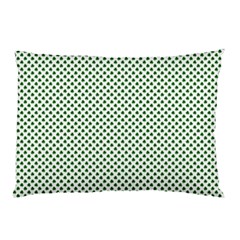 Shamrock 2-tone Green On White St Patrick’s Day Clover Pillow Case by PodArtist