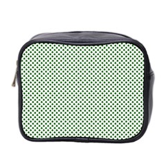 Shamrock 2-tone Green On White St Patrick’s Day Clover Mini Toiletries Bag 2-side by PodArtist