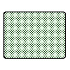 Shamrock 2-tone Green On White St Patrick’s Day Clover Fleece Blanket (small) by PodArtist