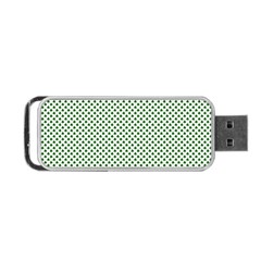 Shamrock 2-tone Green On White St Patrick’s Day Clover Portable Usb Flash (one Side) by PodArtist