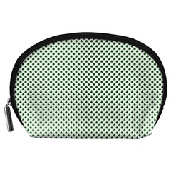 Shamrock 2-tone Green On White St Patrick’s Day Clover Accessory Pouches (large)  by PodArtist