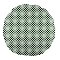 Shamrock 2-tone Green On White St Patrick’s Day Clover Large 18  Premium Flano Round Cushions by PodArtist