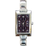 Futuristic Geometric Pattern Rectangle Italian Charm Watch Front