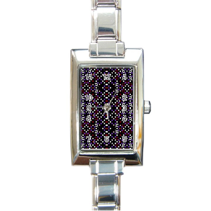 Futuristic Geometric Pattern Rectangle Italian Charm Watch