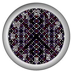 Futuristic Geometric Pattern Wall Clocks (silver)  by dflcprints