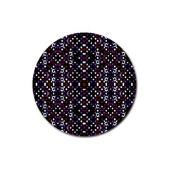 Futuristic Geometric Pattern Rubber Coaster (round)  by dflcprints